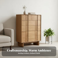 mid-centuryperiod Modern Cabinet Walnut Color Finish mid-centuryperiod Modern Credenza hardwood Wood Construction Chest of Drawers for Living Room, Bedroom, Entryway