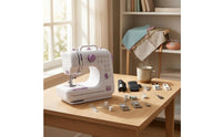 Built-in Handle Electric Sewing Machine Stitch Selection Buttons Compact Sewing Machine Tabletop Portable