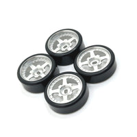 4 Pieces RC Car Slide Wheel Low Profile RC Wheel with Metal Hub Compatible for Hobbyists