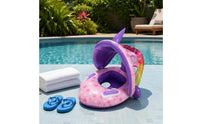 Stable Seat Design Canopy Baby Buoyant Float Skin-Friendly Inflatable Sun Shade Buoyant Float Superior Buoyancy Dinosaur Swim Float UPF 50+ for Babies, Toddlers, Kids, Pool, Beach