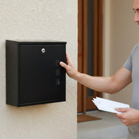 Wall-Mounted Mailbox Rust-Resistant Wall Mounted Mailbox Metal Post Box Anti Metal Mail Container Sturdy Duty Construction