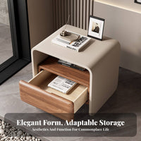 Minimalist Design Single-Drawer Bedside Table Modern design Bedroom Furniture Luxury Feel Nightstand accessible Shelf for Homeowners, Apartment Dwellers, Students, Dorm Room, Hotel, Office, Entryway