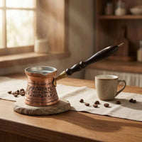 Etched Floral Hand-Engraved Coffee Pot Handmade Copper Coffee Pot Antique Style Cookware Food Safe