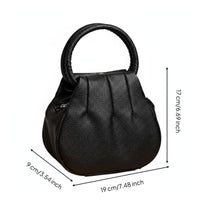 Portable Round Handbag Lightweight Small Top Handle Bag Compact Size Mini Crossbody Purse Casual Design for Women, Shopping, Travel
