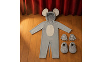 Tail Design Mouse Costume Hooded Mouse Cosplay Suit Gloves Included Rat Costume Warm for Children, Stage Performance, School, Christmas