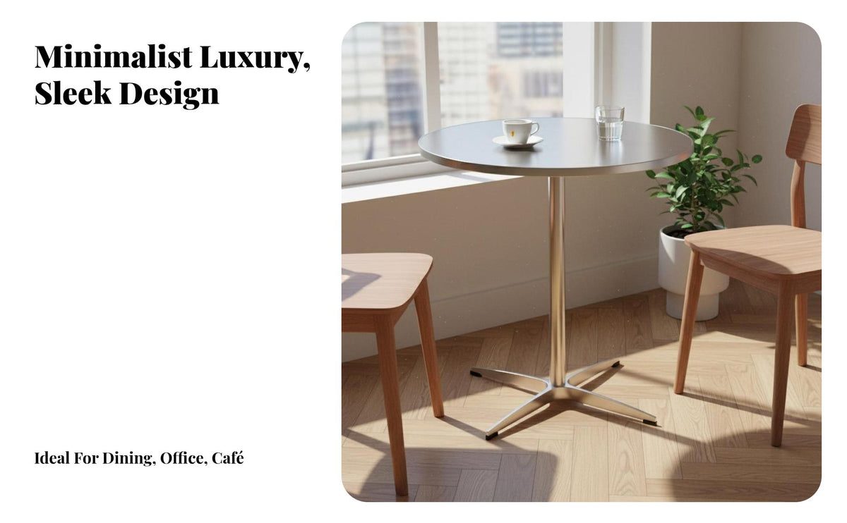 Contemporary Circular Dining Table Lamp Luxury Small Space Dining Table Rounded Edges Home Furniture for Cafe Owners, Homeowners, Kitchen, Living Room