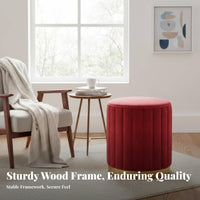 Minimalist Design Upholstered Vanity Stool Space-Saving Upholstered Makeup Stool Easy to Clean Indoor Furniture Comfy for Nail Technicians, Homeowners, Apartment Dwellers, Living Room, Bedroom, Dressing Table, Entryway