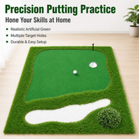 Putting Mat, 1.5m x 3.5m Artificial Grass Putting Green with Slope, Indoor Outdoor Practice for Golfers