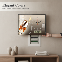 Hydraulic Lift Meter Box Decorative Painting with Clock for Living Room