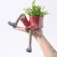 跨境新品Creative furniture flower pot创意下半身花盆树脂摆件