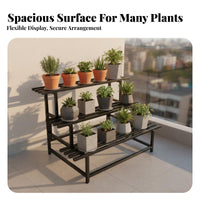 Multi-Layer Flower Rack Stainless Steel Tiered Plant Stand Rust-Resistant Multi-Tier Plant Stand for Balcony, Living Room, Outdoor