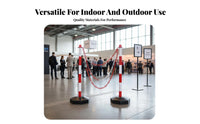 Movable Queue Line Barrier Indoor Outdoor Use Chain Stanchion High Visibility Portable Barrier for Event Organizers, Events, Warehouses