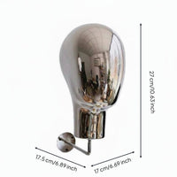 Mannequin Head Wall Mount Space Saving Silver Chrome Head Display