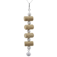 Cork Block Gnaw Toy With Bell Hanging Bird Gnaw Toy Materials Bird Shredding Skewer for Parrots, Cockatiels