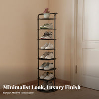 Space-Saving Narrow Shoe Rack Stable & Sturdy Vertical Shoe Storage Rack Large Capacity Home Organizer Anti-Rust for Students, Apartment Dwellers, Homeowners, Entryway, Dorm Room, Hallway, Bedroom