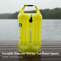 Swimming Safety Buoy with Dry Bag 12KG Buoyancy Aquatic Buoy Dry Bag Inflatable Tow Buoy Waterproof Storage Exposed Water