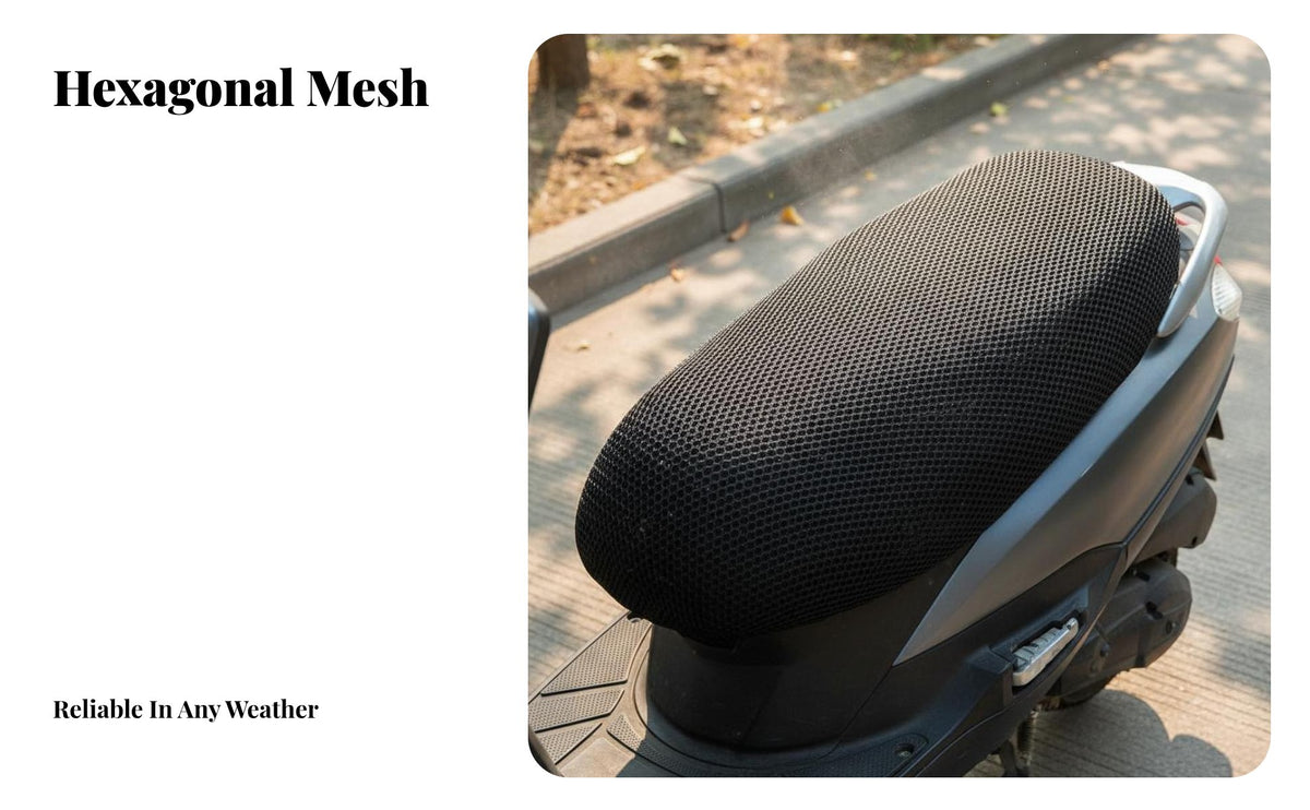 Motorcycle Seat Cover Breathable Seat Cover Sun-Resistant Vehicle Accessory for Moped Motorcyclist S, Driver S, Summer Riding, Daily Commute