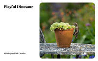 Dinosaur Pot Climber Creative Design Flower Pot Hanging Dinosaur Cute Climbing Theropod Statue for Plant Lovers, Gardeners, Patio, Balcony