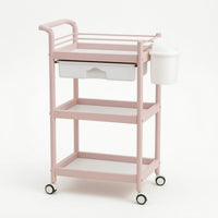 Salon Rolling Trolley Multifunctional Rolling Utility Cart with Drawer Mobile Salon Trolley Swivel 3-Tier Utility Cart Sturdy