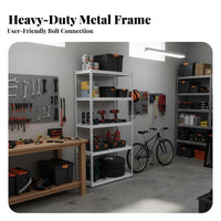 Rivet Shelving Easy Assembly Boltless Steel Shelving Sturdy Construction Boltless Storage Rack for Business Owners, Stockroom, Workshop, Laundry Room