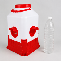 Poultry Drinker Water Dispenser, Chicken Feeders and Drinkers for Backyard Smallholding Hanging Design, White Red Blue