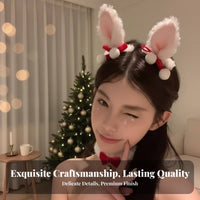 2 Pieces Christmas Hare Hair Fastener S Festive Hare Ear Hair Fastener S Soft Hare Ear Hairpins Cute Design Soft Sphere