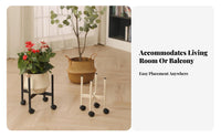 Wheeled Plant stand Movable with casters Home Furnishing Minimalist Design for Seniors