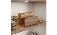 Wooden Utensil and Napkin Holder Space Saving Wood Flatware Organizer for Buffet