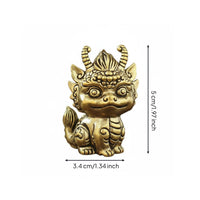 Auspicious Mascot Astrological Dragon Statue Long-Lasting Feng Shui Dragon Statue Intricate Details Tea Pet Handmade for Collectors, Desktop, Office