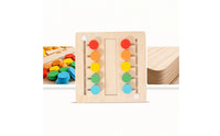 Color Sorting Board Screenunplugged Wooden Sliding Game Color Matching Game Tactile Toy Safe for Preschoolers, Playroom