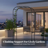 Garden Arch Trellis Coated Steel Climbing Plant Archway Weather-Resistant Rose Arch Frame for Gardeners, DIY Enthusiasts, Balcony, Yard, Patio