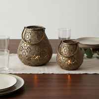 Metal Candle Holder Rustic Home Decor Stable Base
