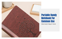 A4 Embossed Faux Leather Hardcover Notebook, Creative Planner, Lock-Bound, Assorted Cover Designs, Portable Writing Book