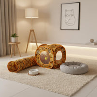 Boredom Relief Cat Tunnel Portable Foldable Cat Tunnel Sturdy Steel Frame Collapsible Pet Tube Peep-a-Boo Holes for Small Pets, Rabbits, Guinea Pigs