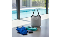 Quick Draining Large Beach Bag Lightweight Mesh Tote Bag Floral Decor Storage Solution for Shopping
