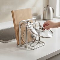 Stainless Steel Kitchen Countertop Lid and Cutting Board Rack