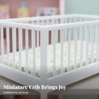Decorative Piece Miniature Baby Crib Imaginative Play 1/12 Scale Doll Bed Realistic Design 1:12 Scale Doll Crib Highly Detailed for Collectors, Hobbyists, Miniature Scene Building