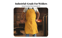 Heat Resistant Metalworking Apron Full Coverage Leather Bib for Welders, Metalworkers