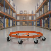Heavy-Duty Drum Dolly with Brake 900 Kg Capacity Steel Barrel Dolly with Wheels Corrosion-Resistant Barrel Cart with Brake Anti-Rust for Warehouse, Factory, Workshop
