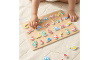 Hands-on Wooden Arabic Alphabet Puzzle Interactive Arabic Letter Puzzle Board Bright Colors Alphabet Board with Letter Pieces Colorful for Home Study