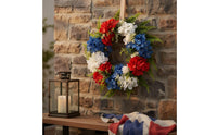 Long-Lasting Independence Day Door Decoration Lifelike Appearance Patriotic Wreath Artisanal Patriotic Floral Wreath No Maintenance for Independence Day