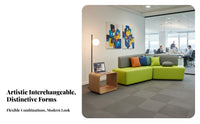 Modern design Pebble-Shaped Couch and Table Set Creative Design Sectional Sofa Adaptable Configuration Lobby Seating Plush Cushions for Interior Designers, Business Owners, Office Managers, Waiting Area, Break Room