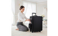 Makeup Case with Rotating Wheels Hard-Sided Sminkkoffert Med Hjul Rolling Organizer with Dividers for Hairstylists, Travel