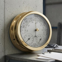 3 in 1 Meteorological Instrument Polished Round Thermometer Hygrometer Pointer Indicators Weather Prediction Meter