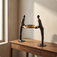 Sculptural Key Holder Tabletop Decorative Key Holder Versatile Gold Finish