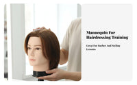 Male Mannequin Head Can Be Dyed and Permed Barber Practice Head Dyeable Haircut Training Doll for Barbers, Beauty School