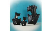 3 Pieces Matte Jewelry Display Bust Easy to Clean Necklace and Earring Display Stand Compact Jewelry Bust Multifunctional for Jewelers