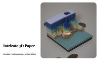 Creative Gift 3D Paper Carving Memo Pad Multi-Functional Dragon Sculpture Notepad Includes Acrylic Display Case for Children, Home Decor