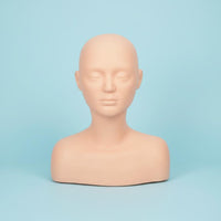 Realistic Skin Texture Mannequin Head with Shoulders Soft Material Esthetics Practice Bust Multi-Function for Apprentices, Beginners