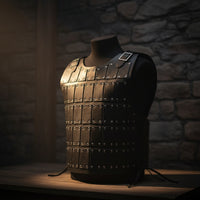 Leather Chest Piece with Buckles Barbarian Cosplay Chestplate Retro Half Chest Piece for Larpers
